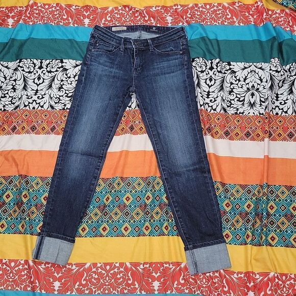 AG Adriano Goldschmied The Stevie Cuff Slim Straight Cuffed Jeans Bundle Size 25 - Picture 2 of 14
